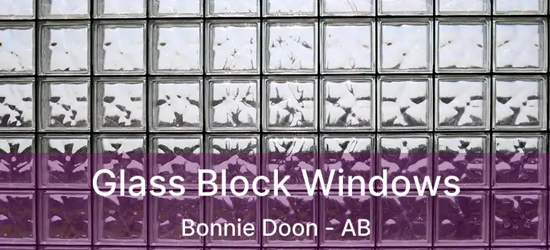  Glass Block Windows Bonnie Doon - AB