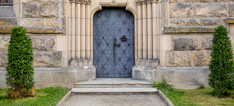 Traditional Double Front Doors in Edmonton, Alberta